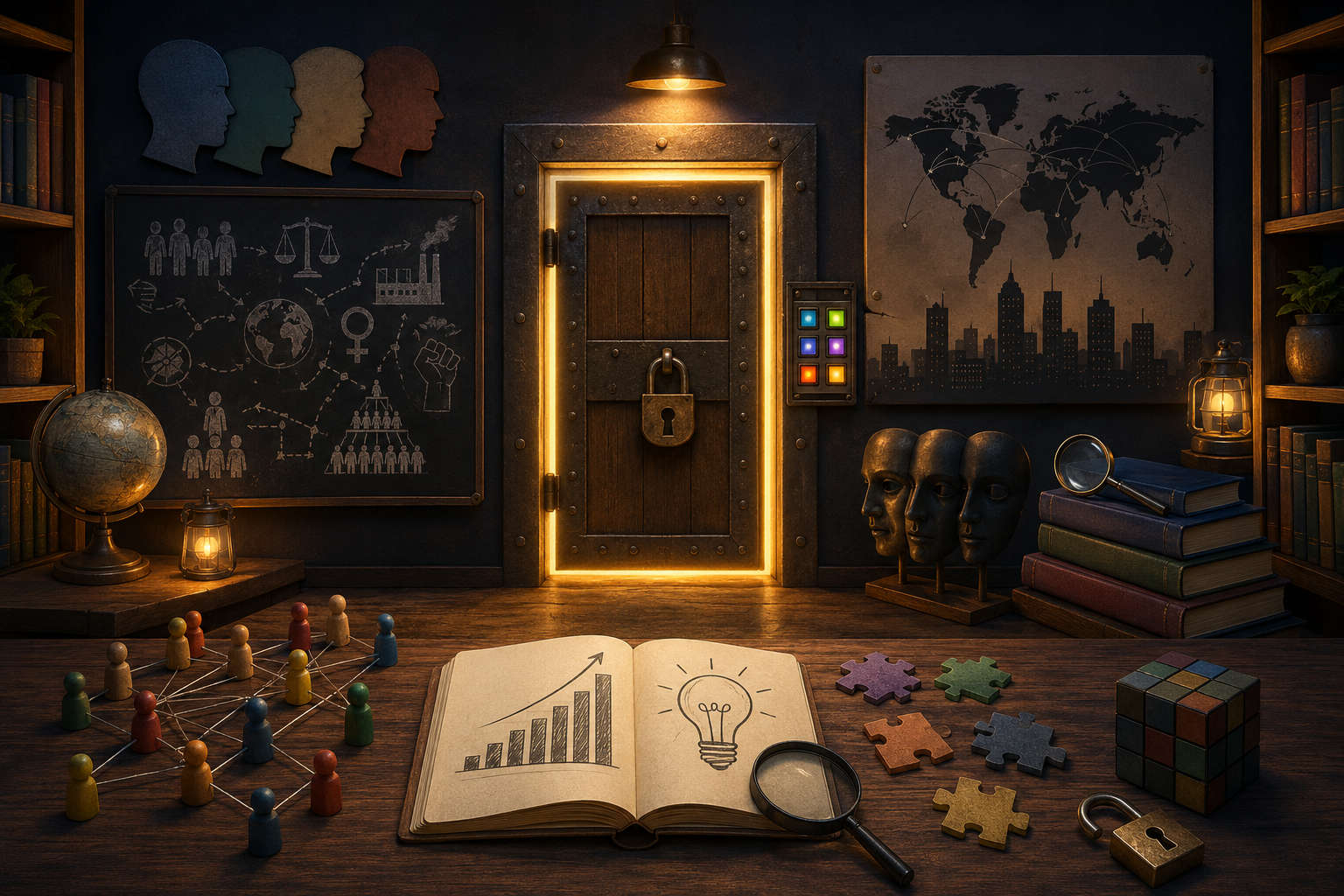 AQA A-Level Sociology Theory and Debates Revision Escape Room: Interactive Activity on Sociological Theory, Science, Values, Social Policy and Exam Skills