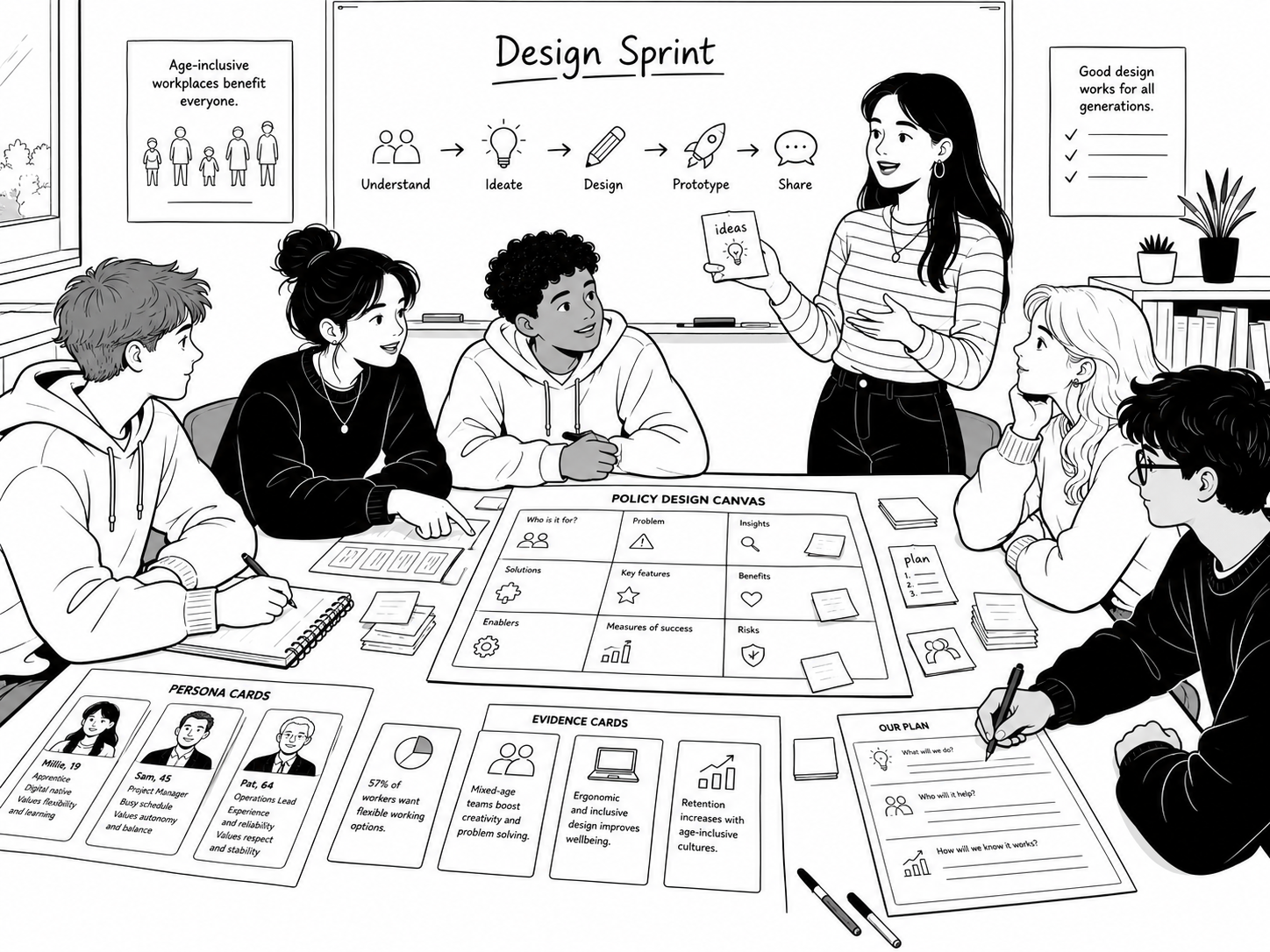 Intergenerational Workplace Design: Research on Age, Employment and Inequality