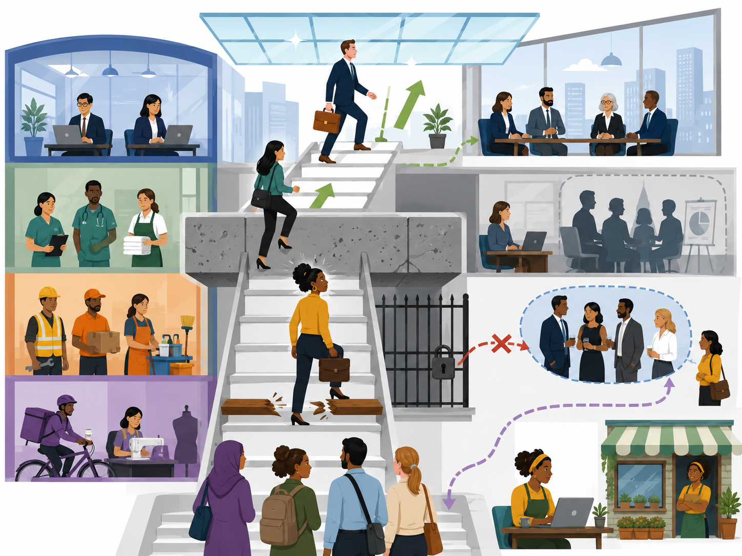 The Promotion Ladder Challenge: Barriers of Ethnicity, Gender and Class
